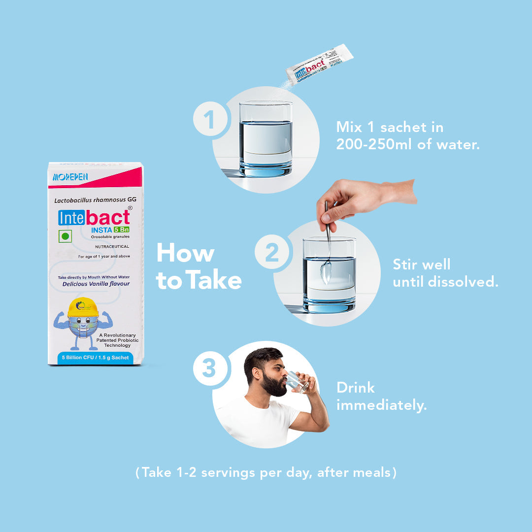 Dr Morpen Intebact Insta Probiotic 5Bn (1.5Gm) - 6 Sachets 
