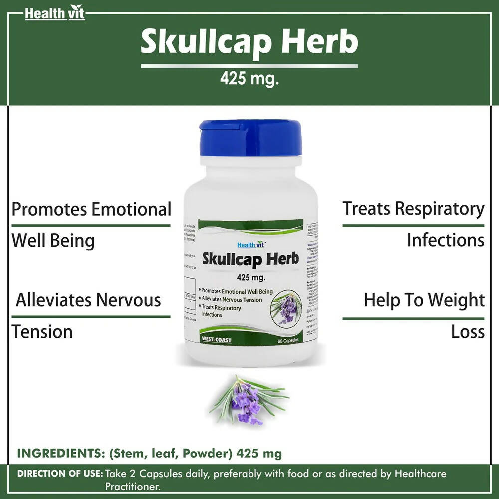 Healthvit Skullcap Herbs Capsules - Grab2buy