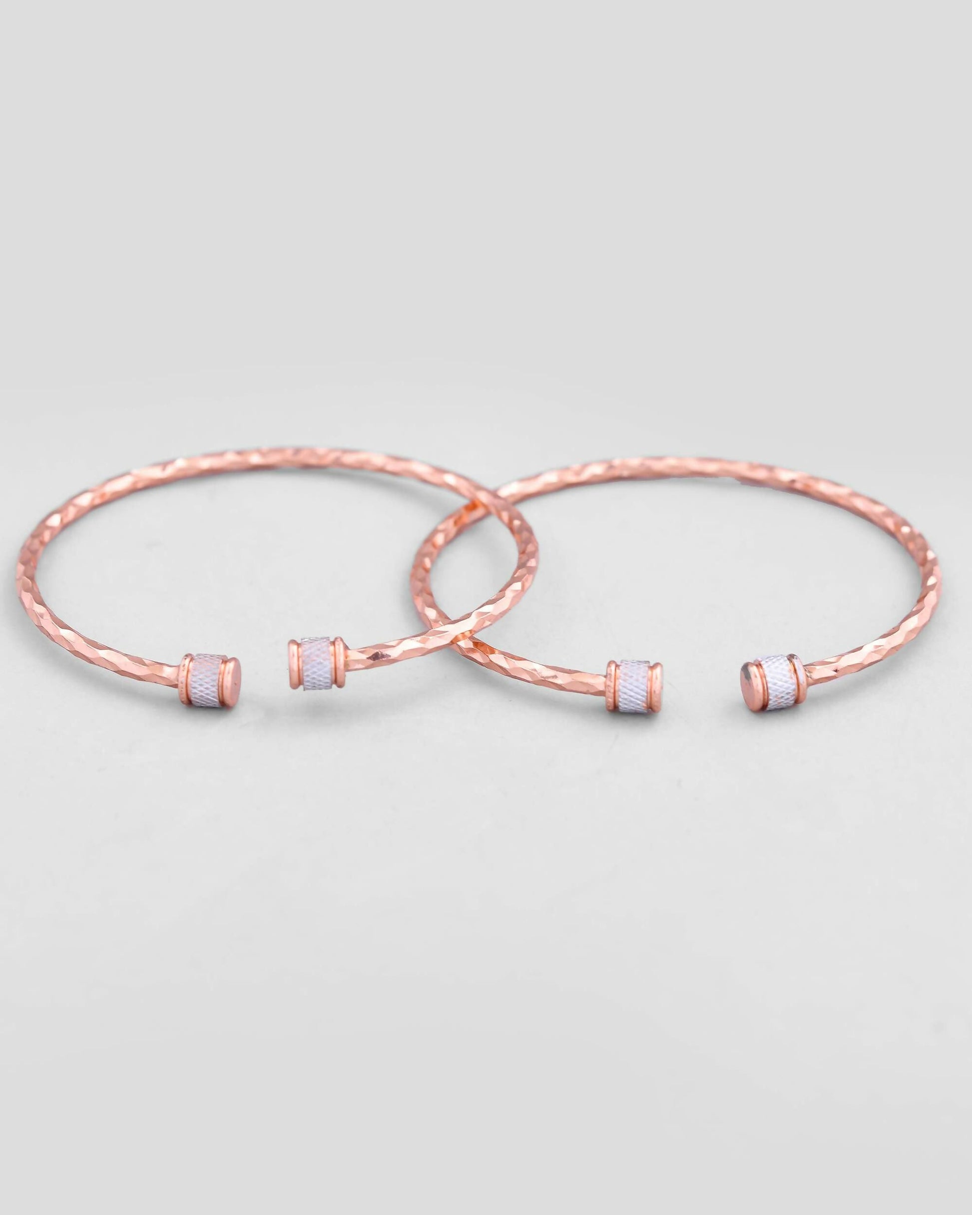 VOJ Set of 2 rose Gold Dual Toned Designer Bangles 