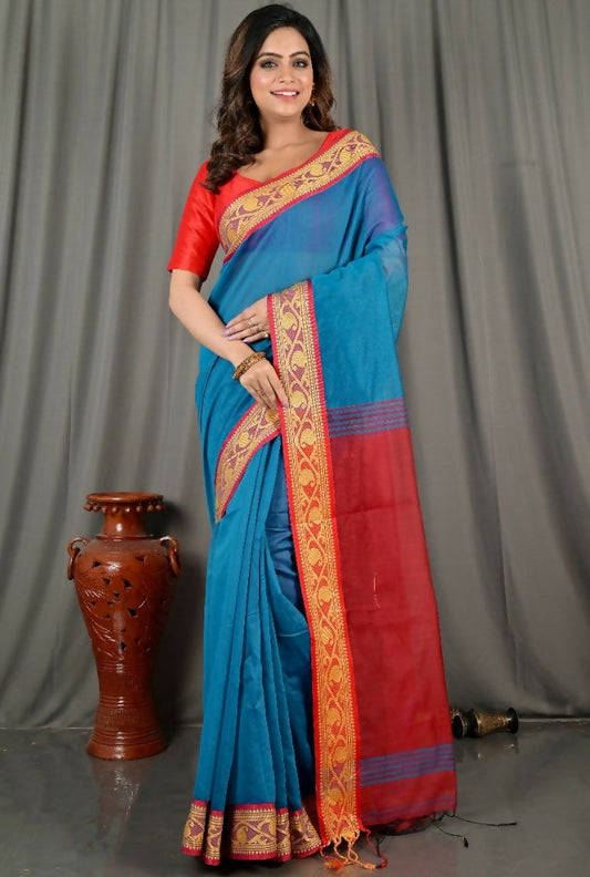 Exclusive Collection Beautiful Khadi Cotton Sky Blue Handloom Grab2Buy 