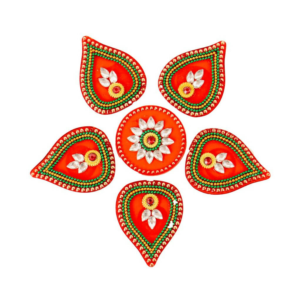 Kundan HandiKrafts Tilak Shaped Rangoli Pink (Baby) - Grab2buy
