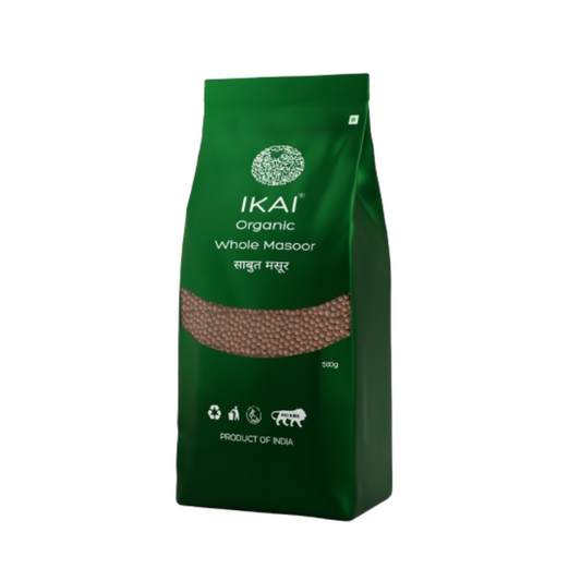IKAI Organic Whole Masoor (Unpolished Red Lentil) 