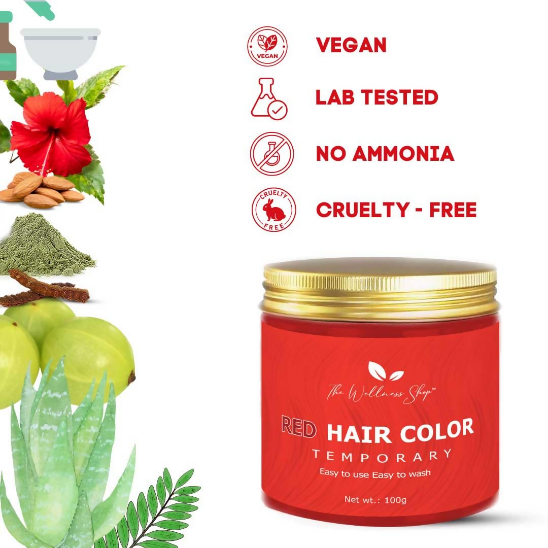 The Wellness Shop Red Temporary Hair Color  Grab2Buy The Wellness Shop Grab2Buy