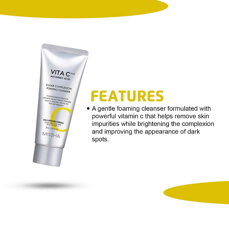 Missha Vita C Plus Clear Complexion Foaming Cleanser  Grab2Buy Missha Grab2Buy
