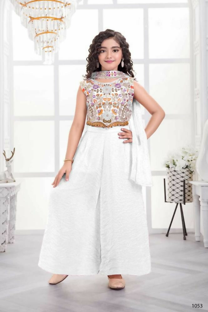Traditional Designer Fandy Silk White Ethnic Fusion Wear - Anbazaar  Grab2Buy Anbazaar Grab2Buy