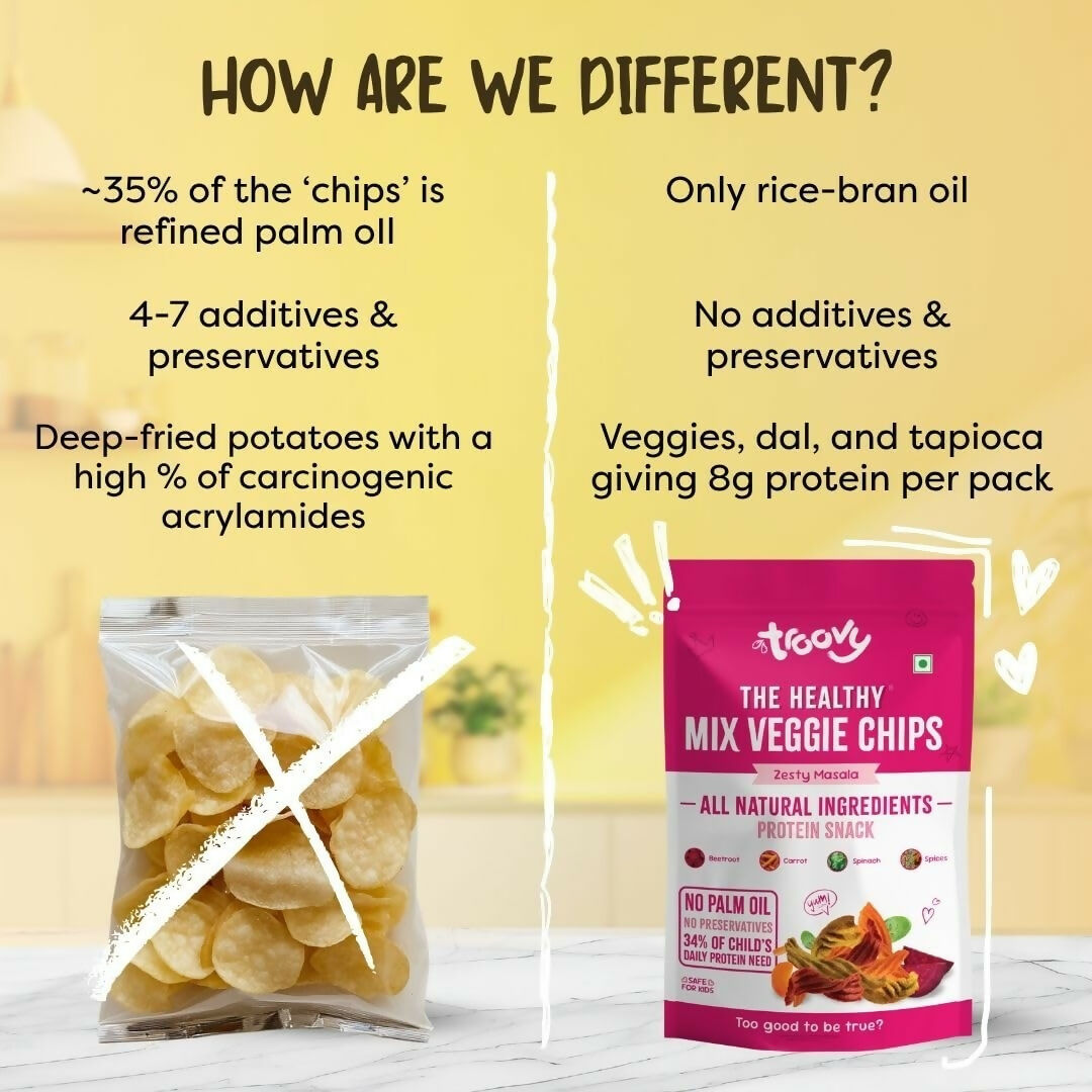 Troovy Healthy Masala Vegetable Chips Tasty & High Protein Snacks  Grab2Buy Troovy Grab2Buy