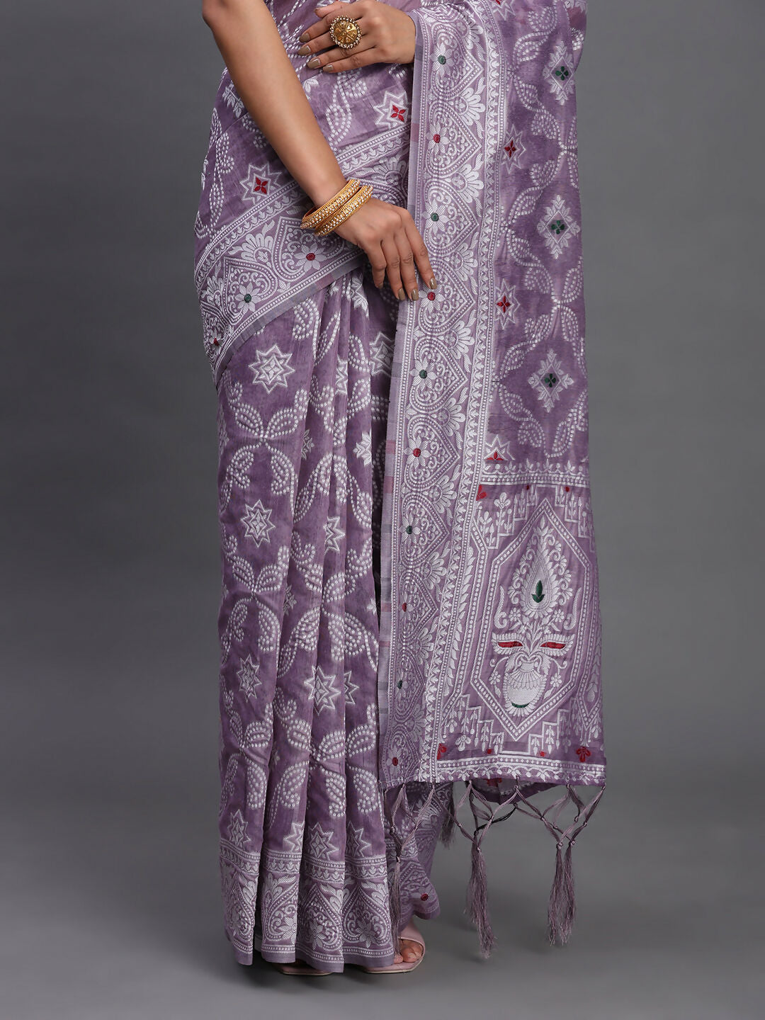 Shree Shyam Fashion Linen Cotton Violet Saree