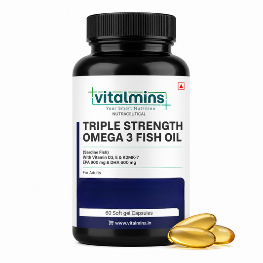 Vitalmins Triple Strength Omega 3 Fish Oil Capsules  Grab2Buy Vitalmins Grab2Buy