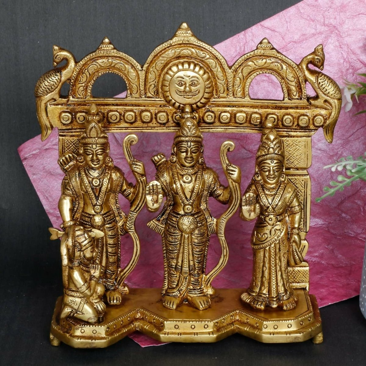 Artvarko Brass Ram Darbar Statue Shree Ram Ji Sita Laxman Hanuman - Grab2buy