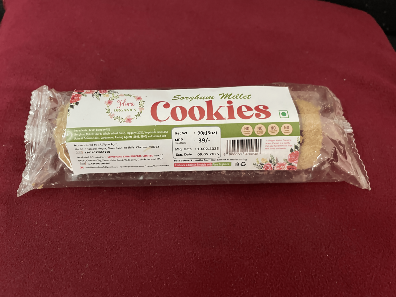 Flora Organics Sorghum Millet Cookies