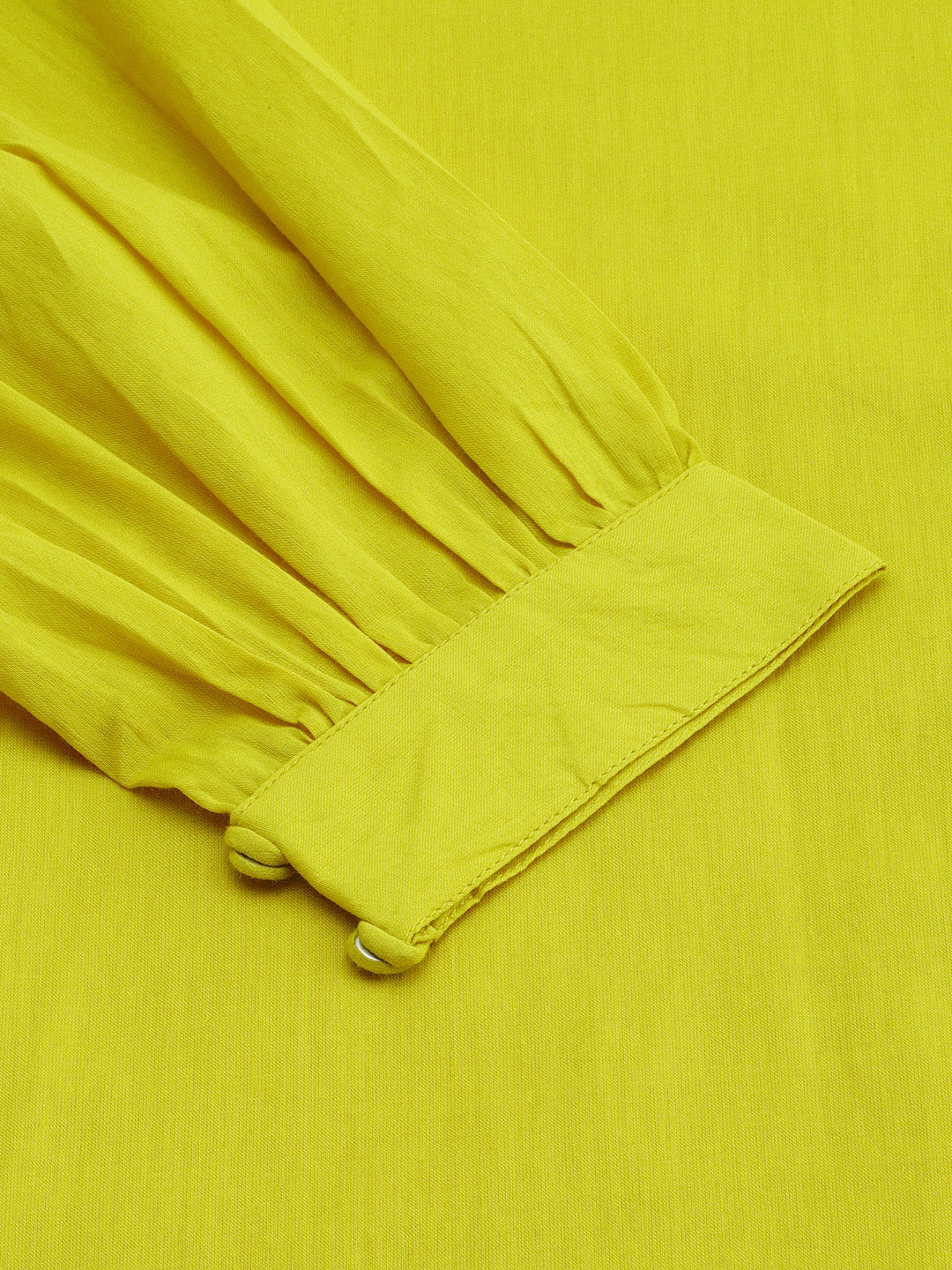 Janasya Women's Mustard Cotton Solid Drop-Waist Western Dress 