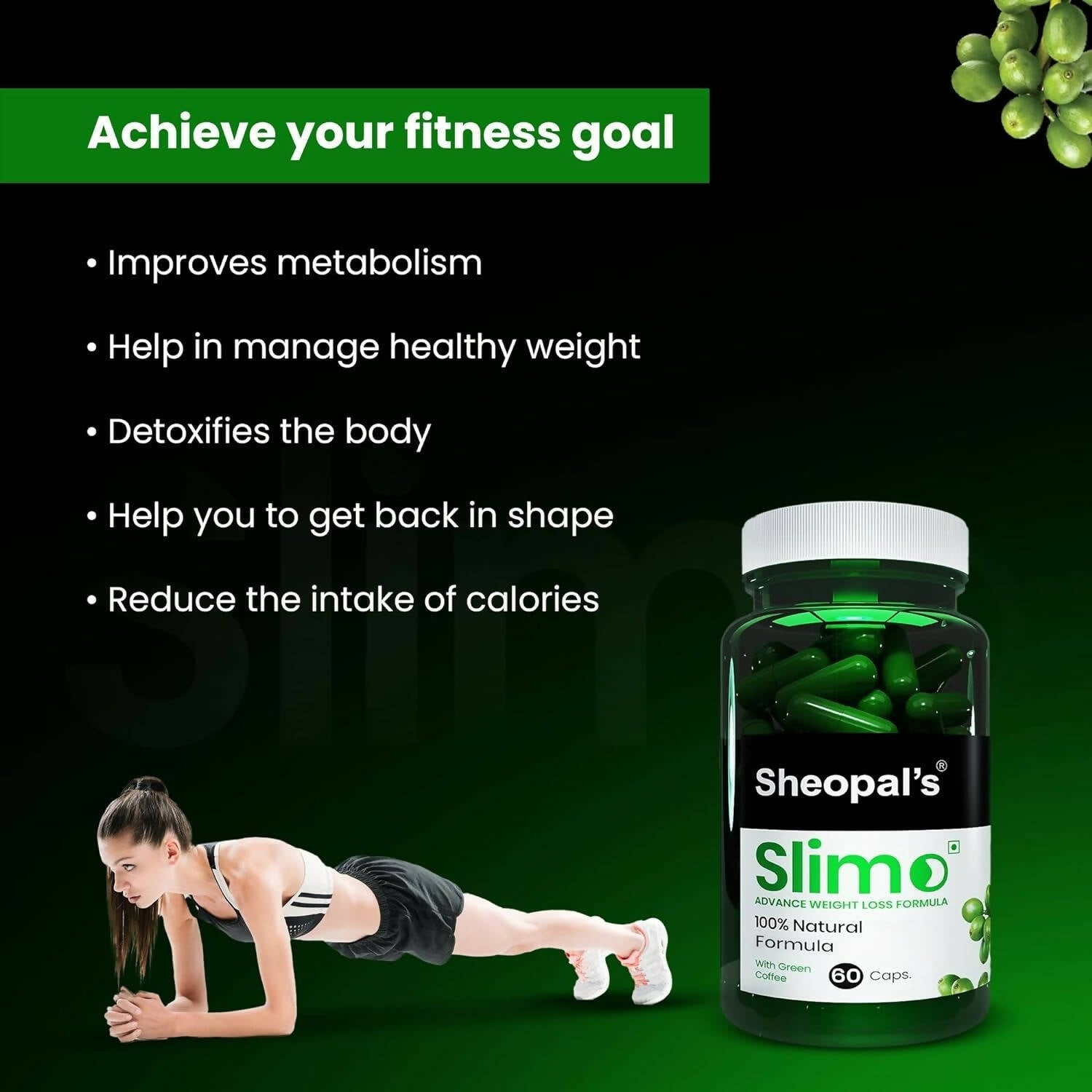 Sheopal's Slimo Pure & Natural Green Coffee Extract Capsules - Grab2buy