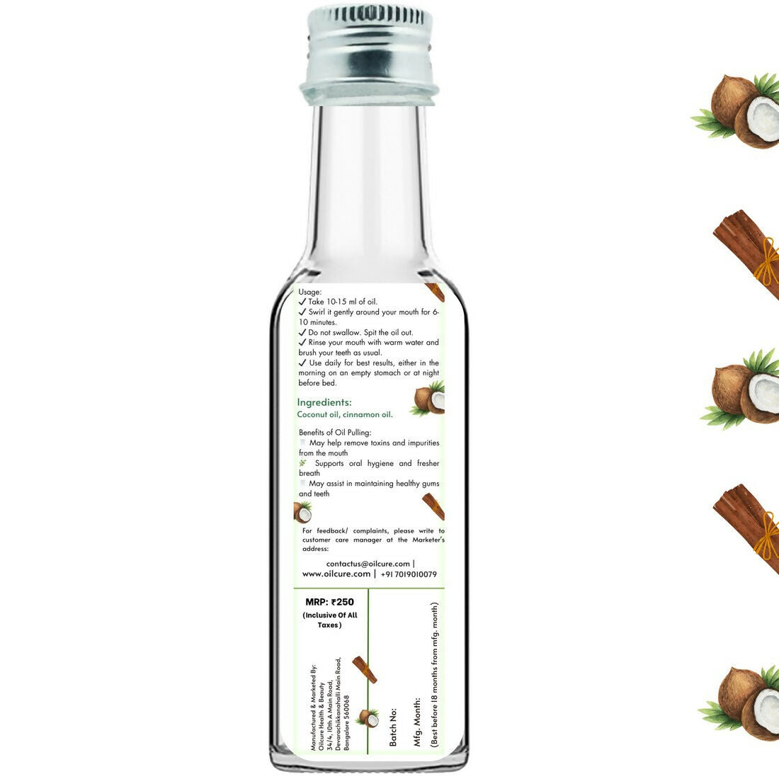 Oilcure Coconut Cinnamon Oil Pulling 