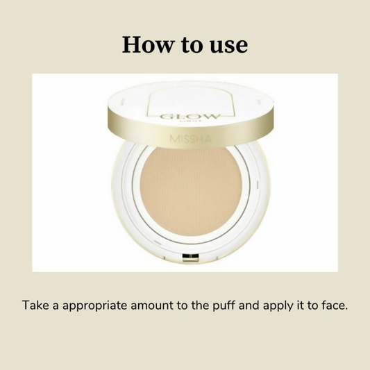Missha Glow Cushion Light No.23 Sand SPF 37 PA+++  Grab2Buy Missha Grab2Buy