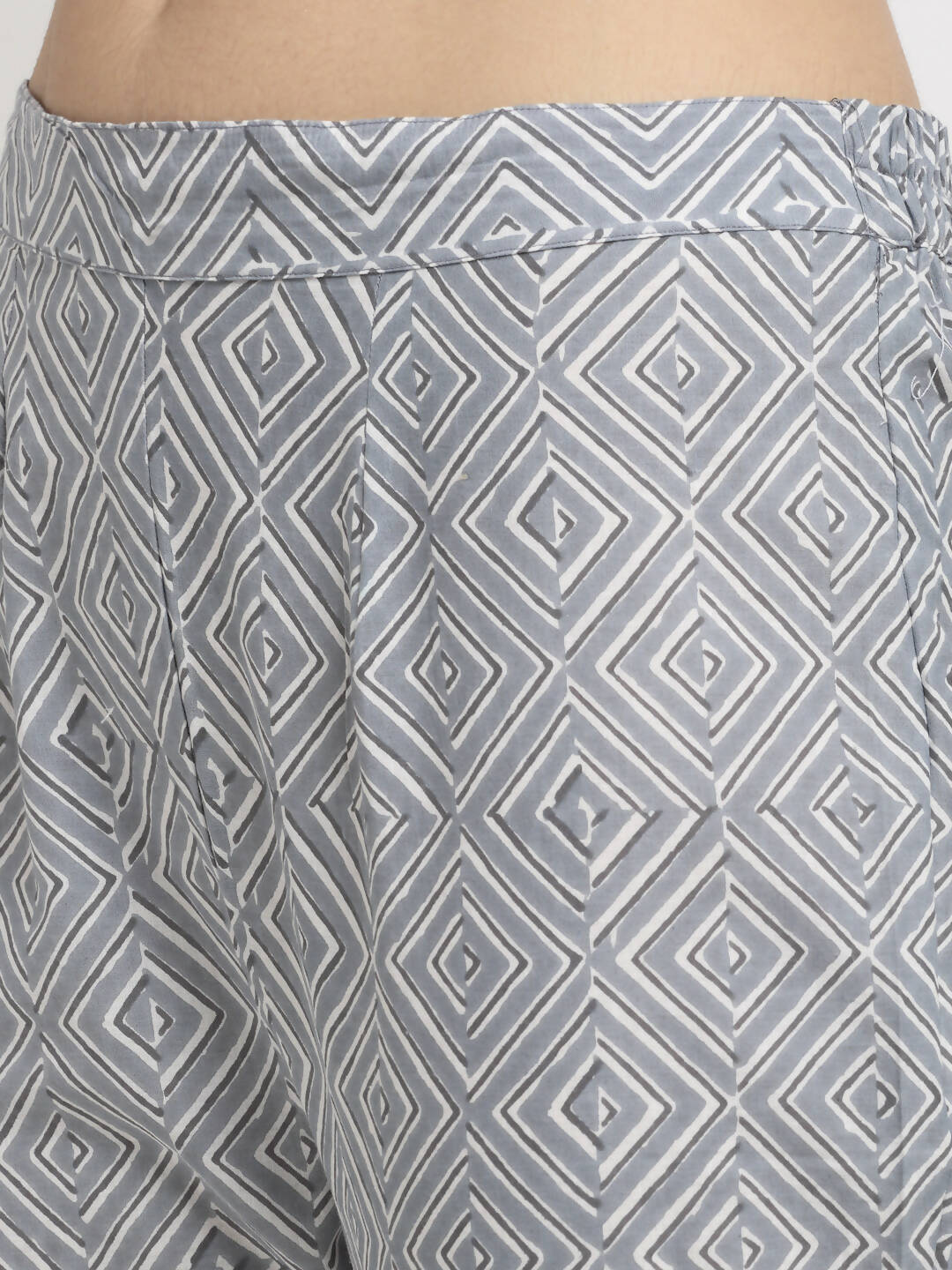 Rudra Bazaar Grey Printed Anarkali Suit Set With Dupatta