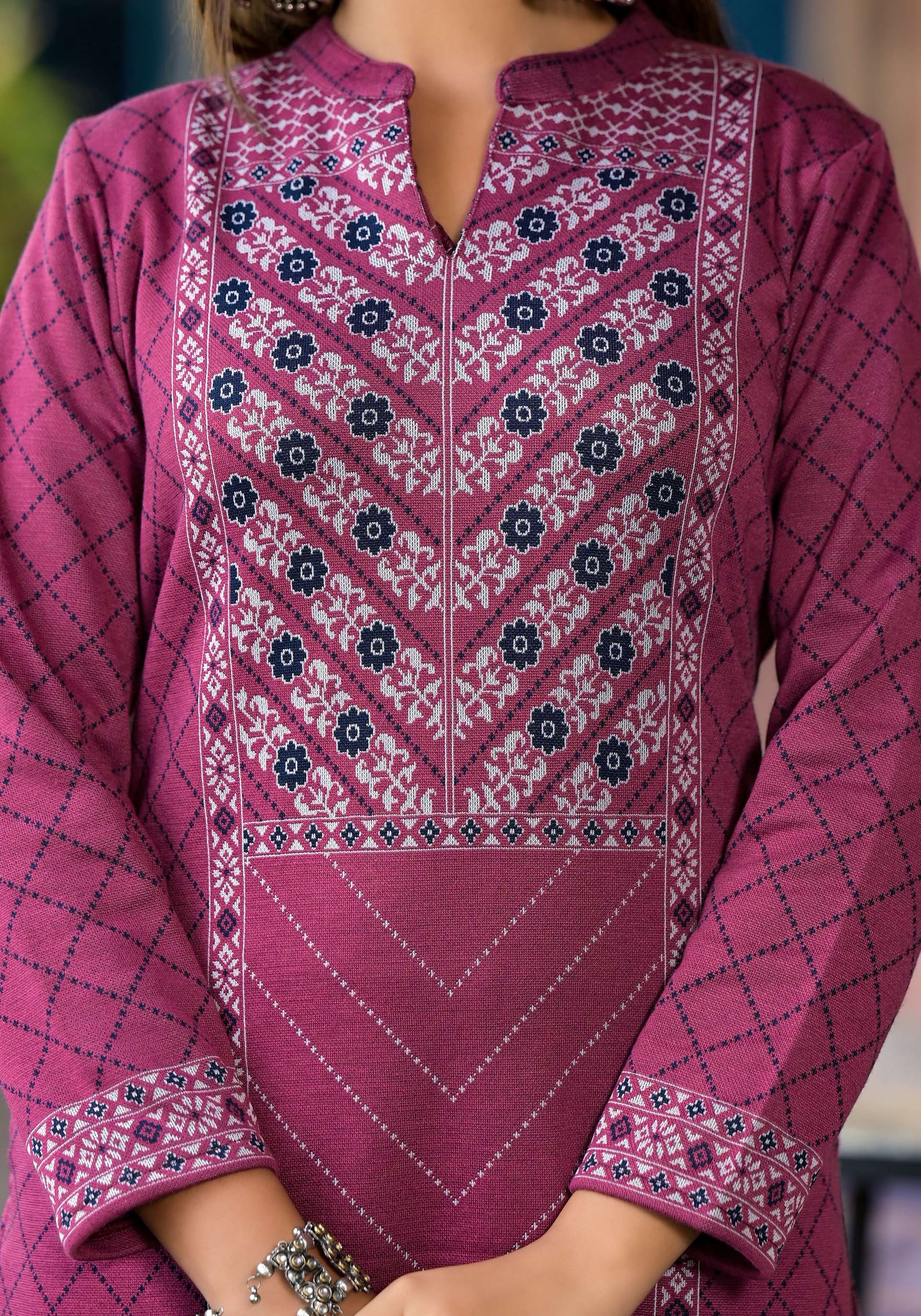 Juniper Onion Pink Floral Printed Cotton Kurta