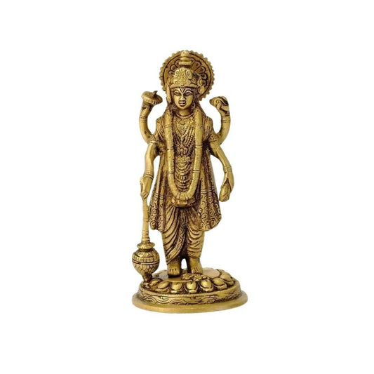 Artvarko Brass Lord Vishnu Narayan Holding Club Brass Statue - Grab2buy