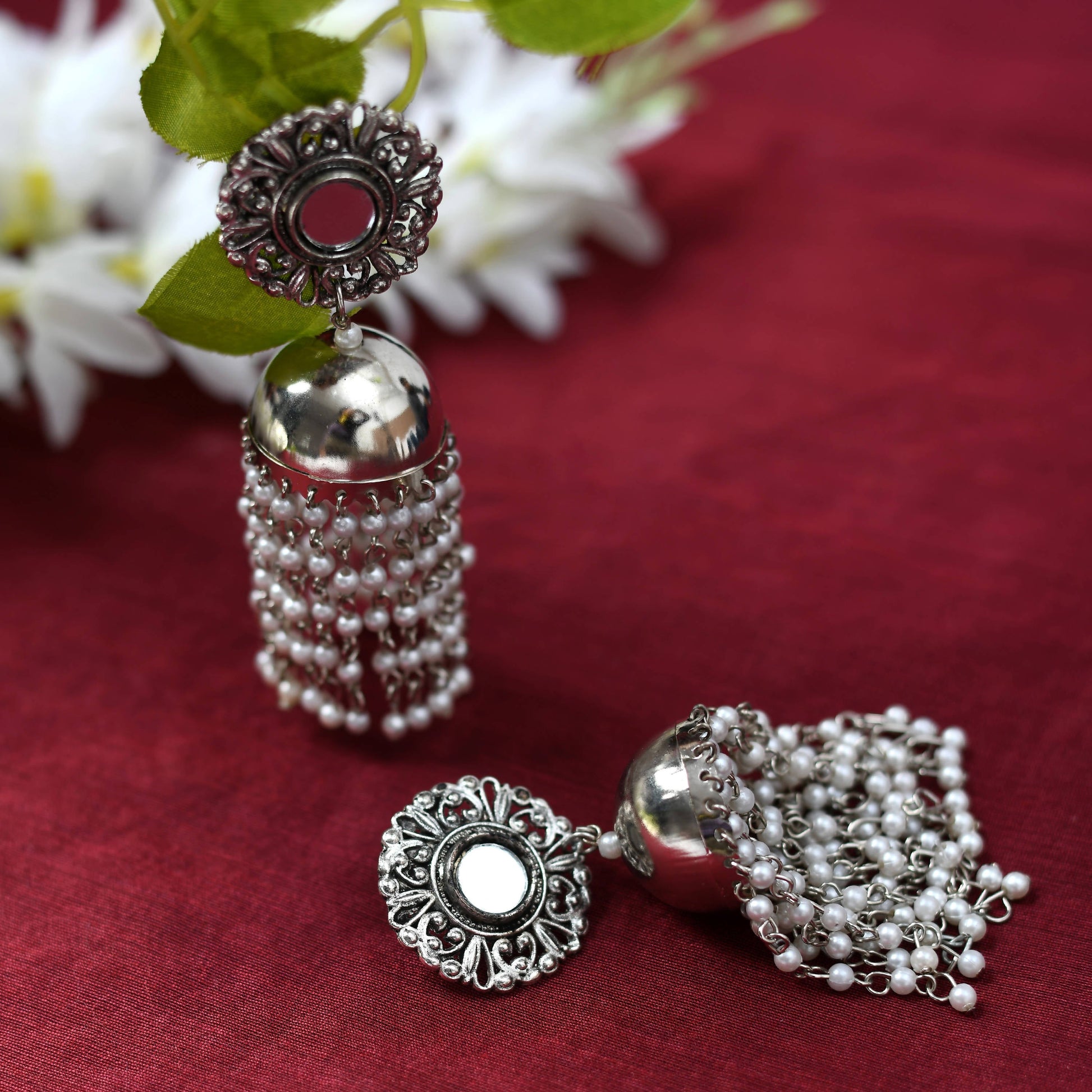 Mominos Fashion Johar Kamal Women's Earrings With Pearls Jhumkas - Grab2buy