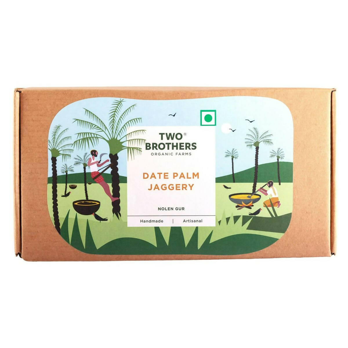 Two Brothers Organic Farms Date Palm Jaggery Solid, Pure Date Palm Sap - Grab2buy