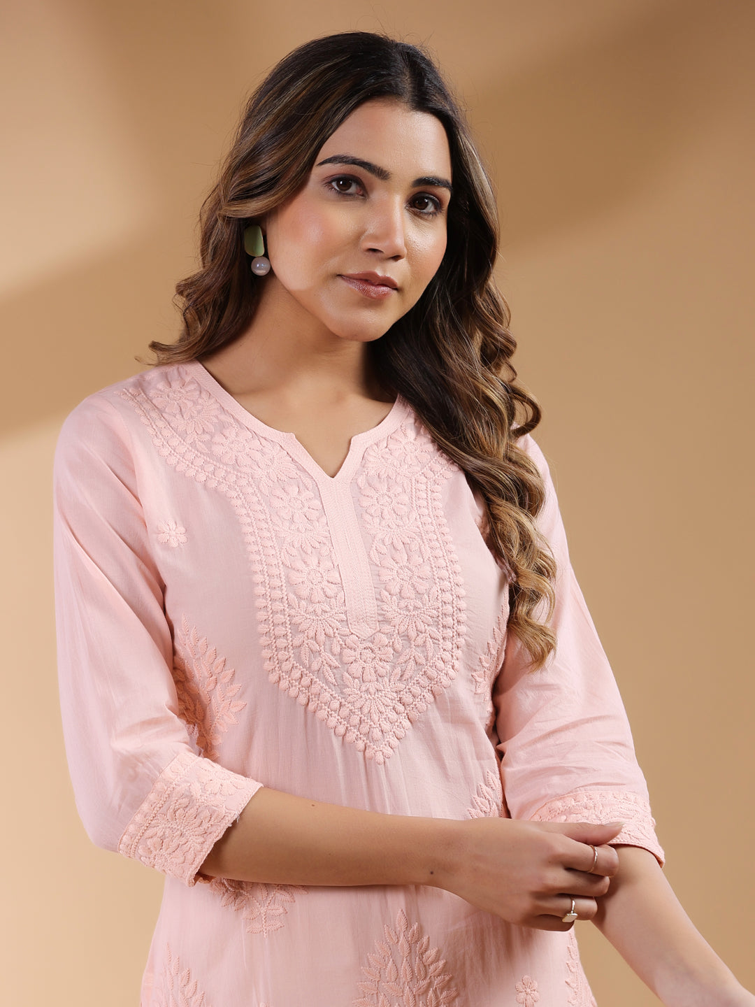 Janasya Bright Cotton Ombre Straight Kurta 