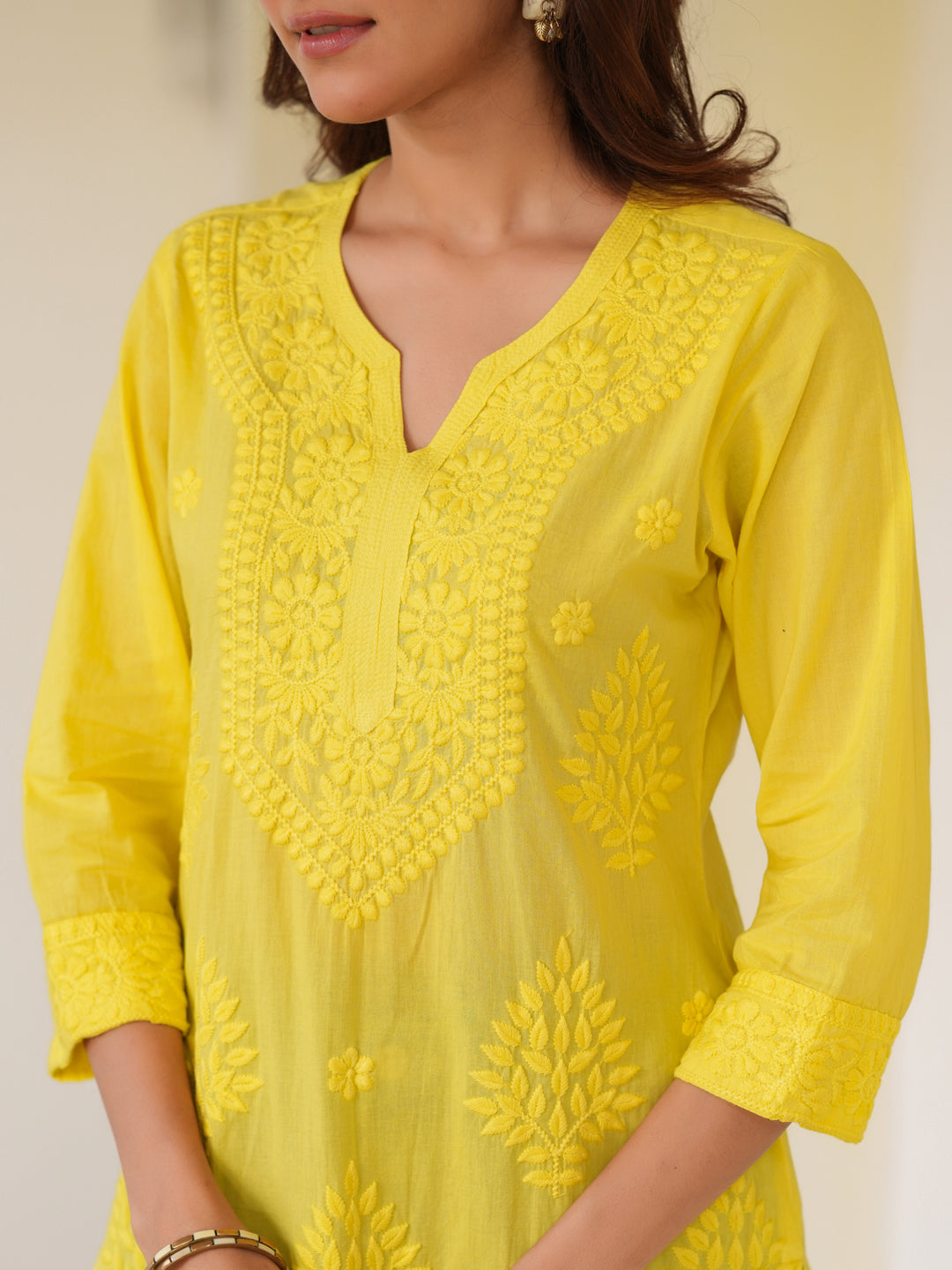 Janasya Bright Cotton Ombre Straight Kurta 