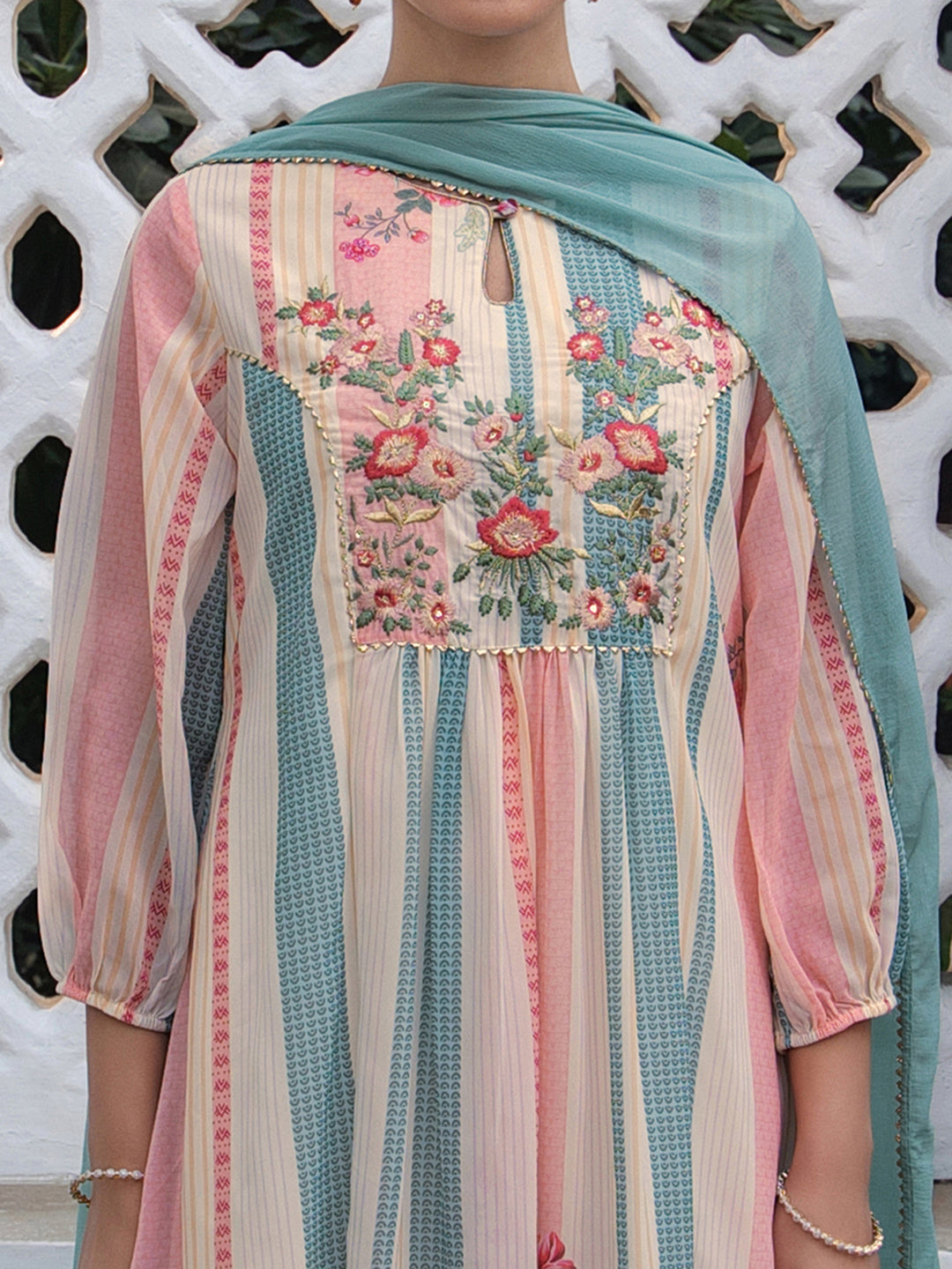 Janasya From Style Master Georgette Floral A-Line Kurta Set 