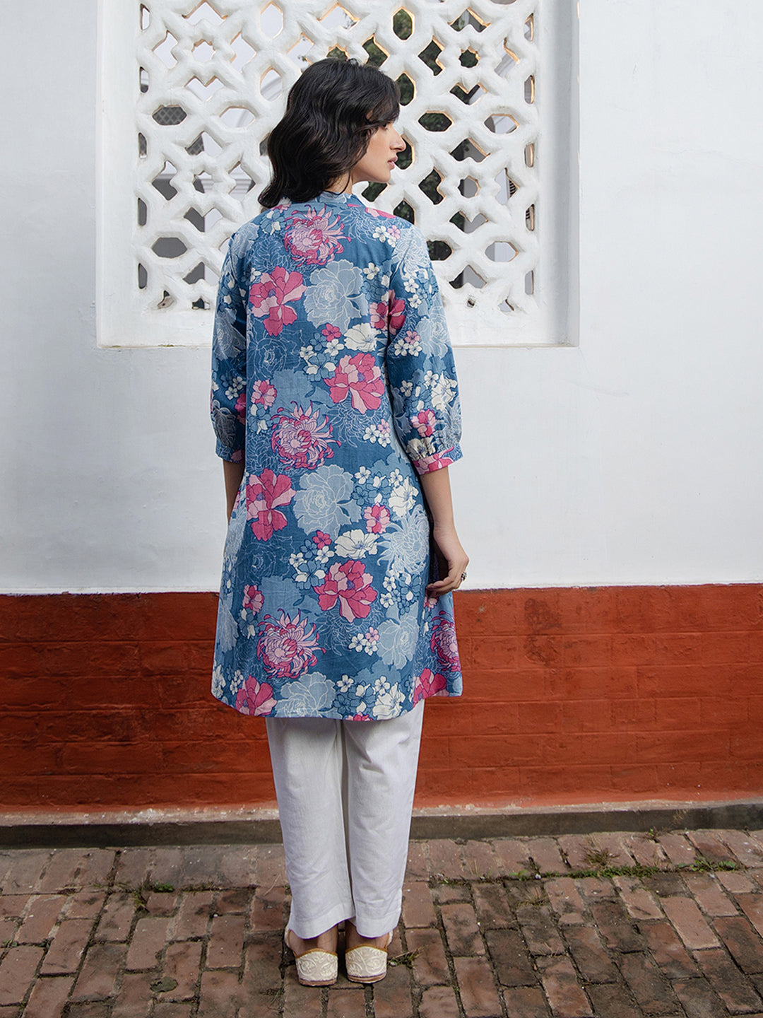 Janasya From Style Master Cotton Floral A-Line Tunic 