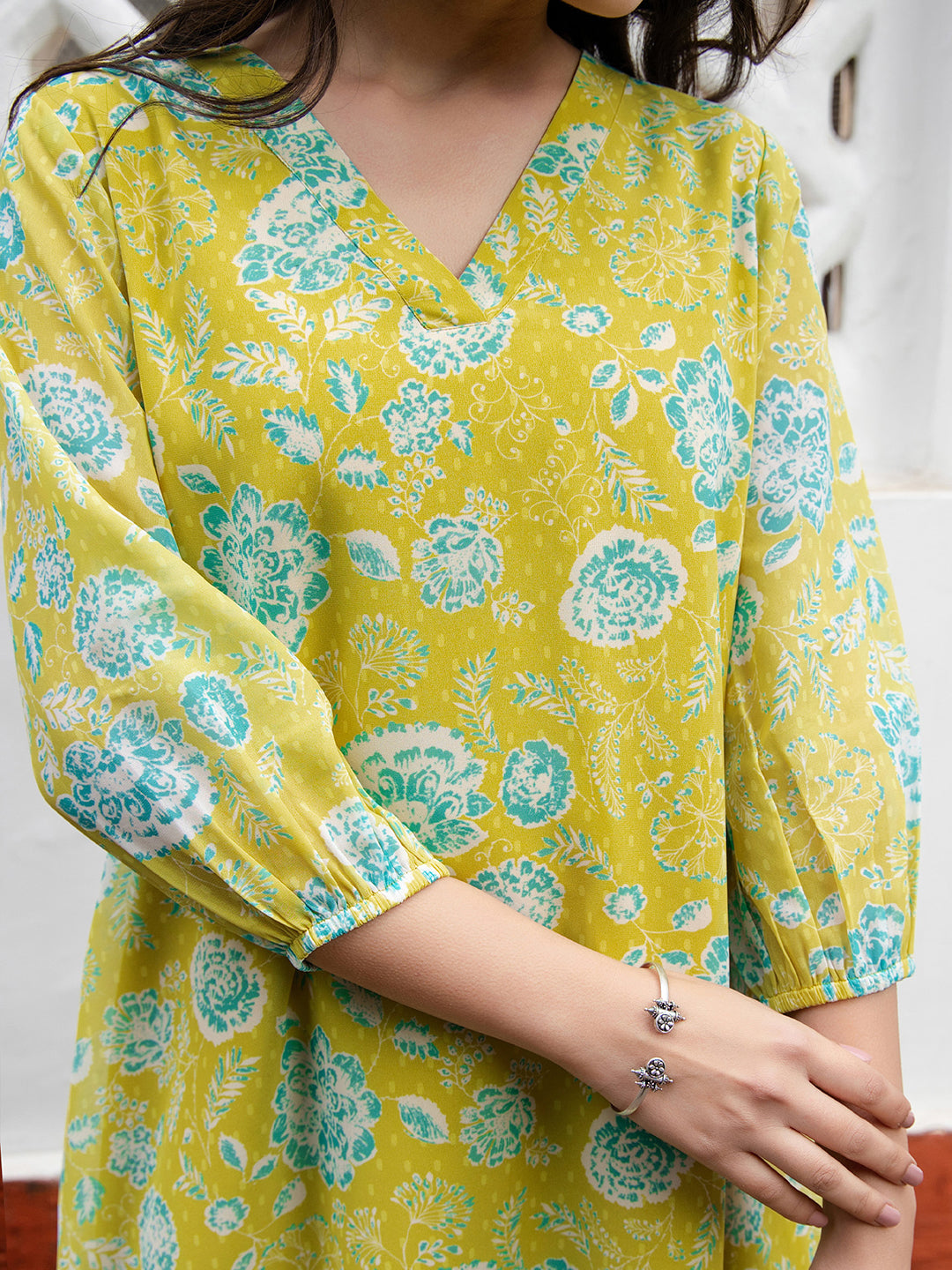 Janasya From Style Master Georgette Floral Regular Tunic 