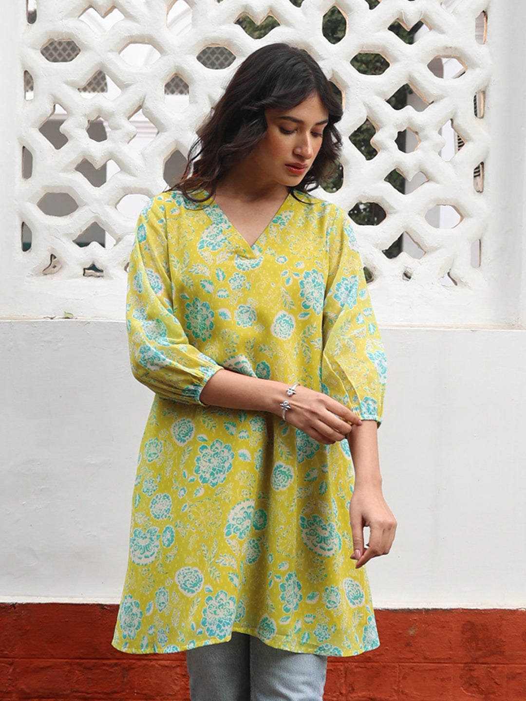 Janasya From Style Master Georgette Floral Regular Tunic 
