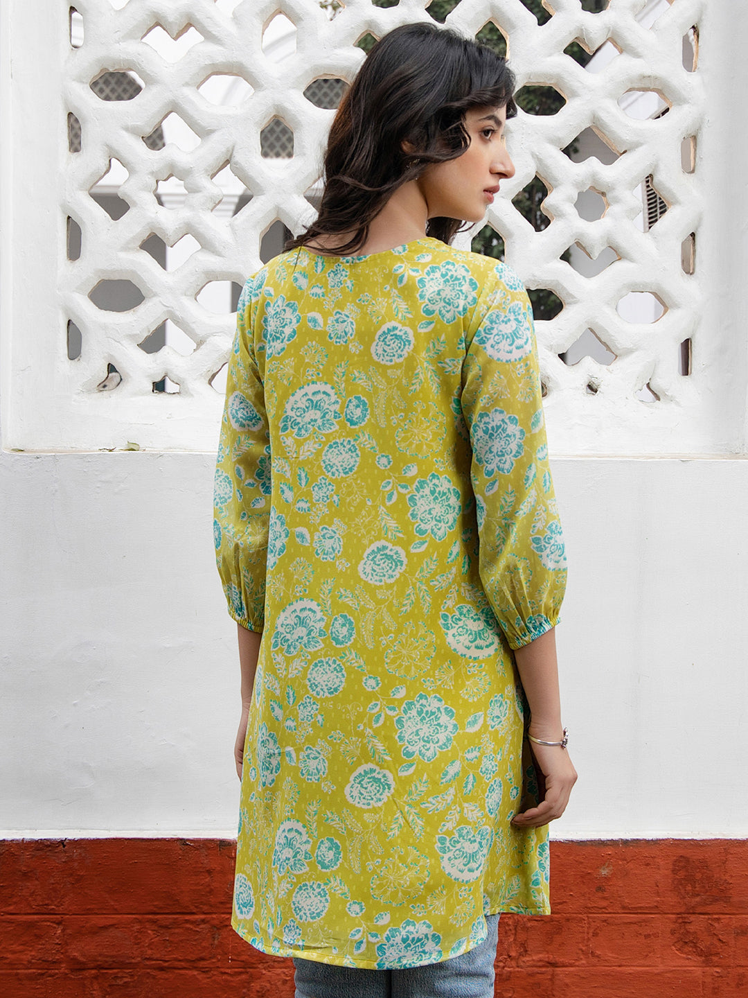 Janasya From Style Master Georgette Floral Regular Tunic 