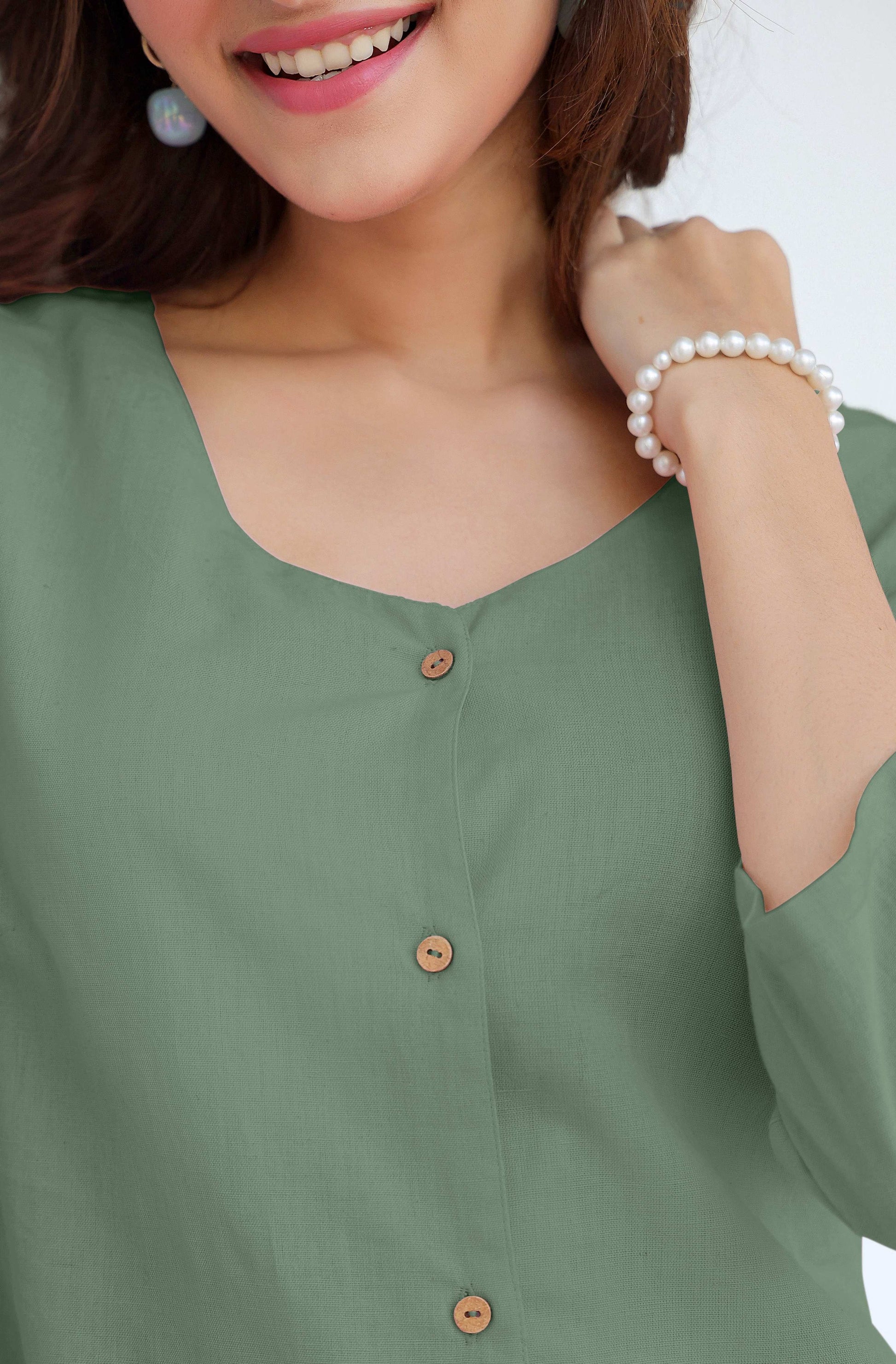 Janasya Light Cotton Solid Straight Dress 