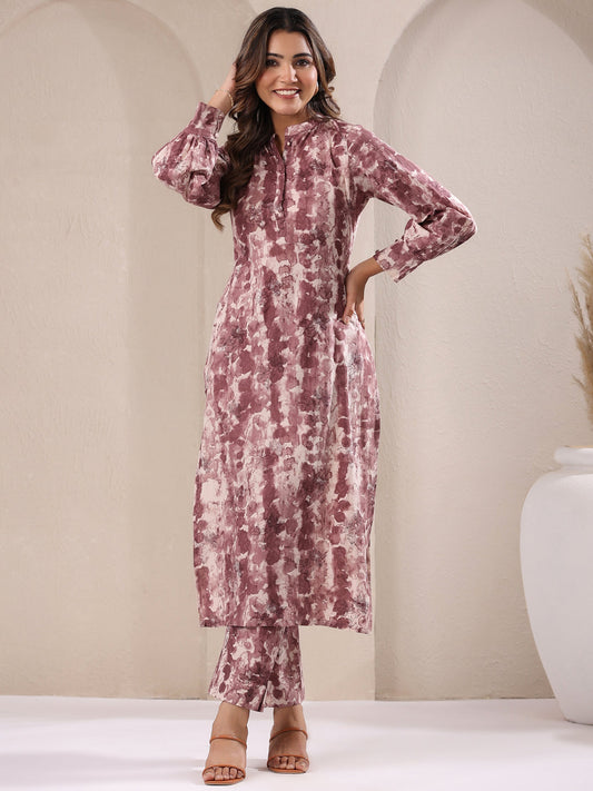 Janasya Light Cotton Tie & dye Straight Kurta Set 