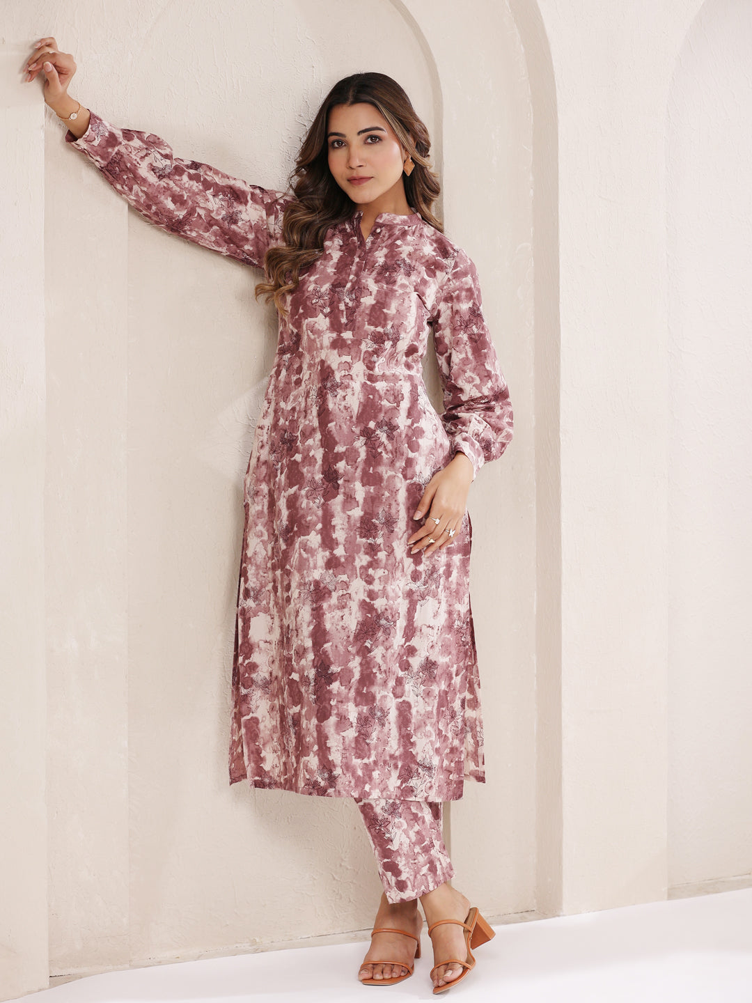 Janasya Light Cotton Tie & dye Straight Kurta Set 