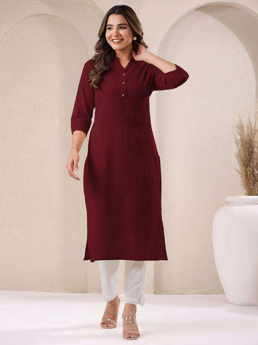 Janasya Light Cotton Solid Straight Kurta | Grab2Buy