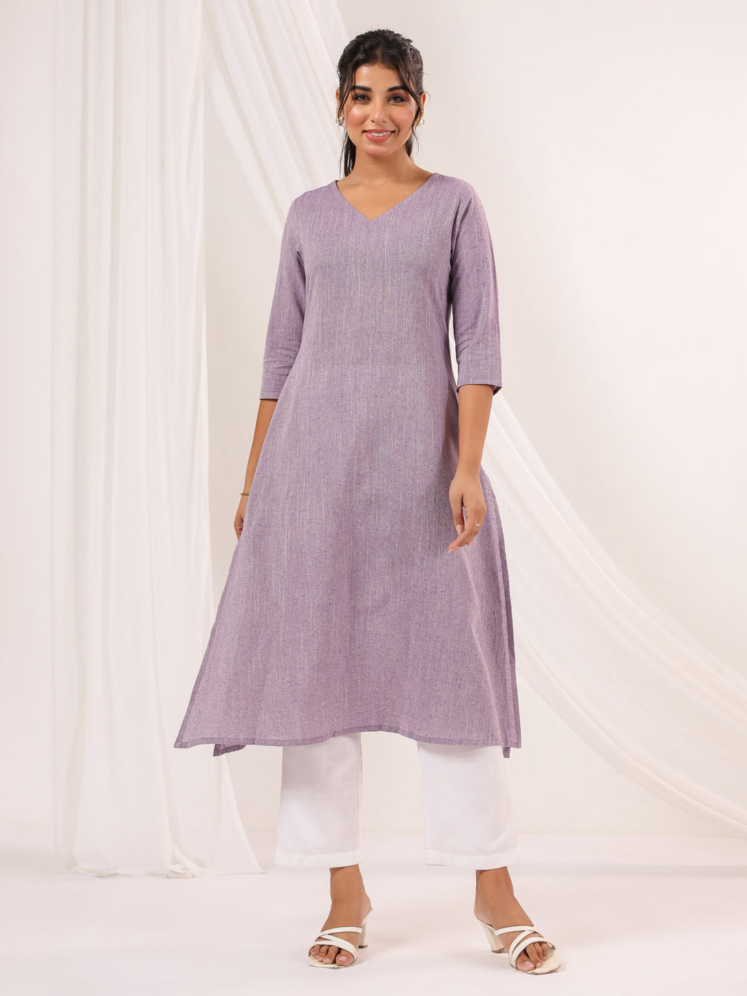 Janasya Light Cotton Solid Straight Kurta | Grab2Buy