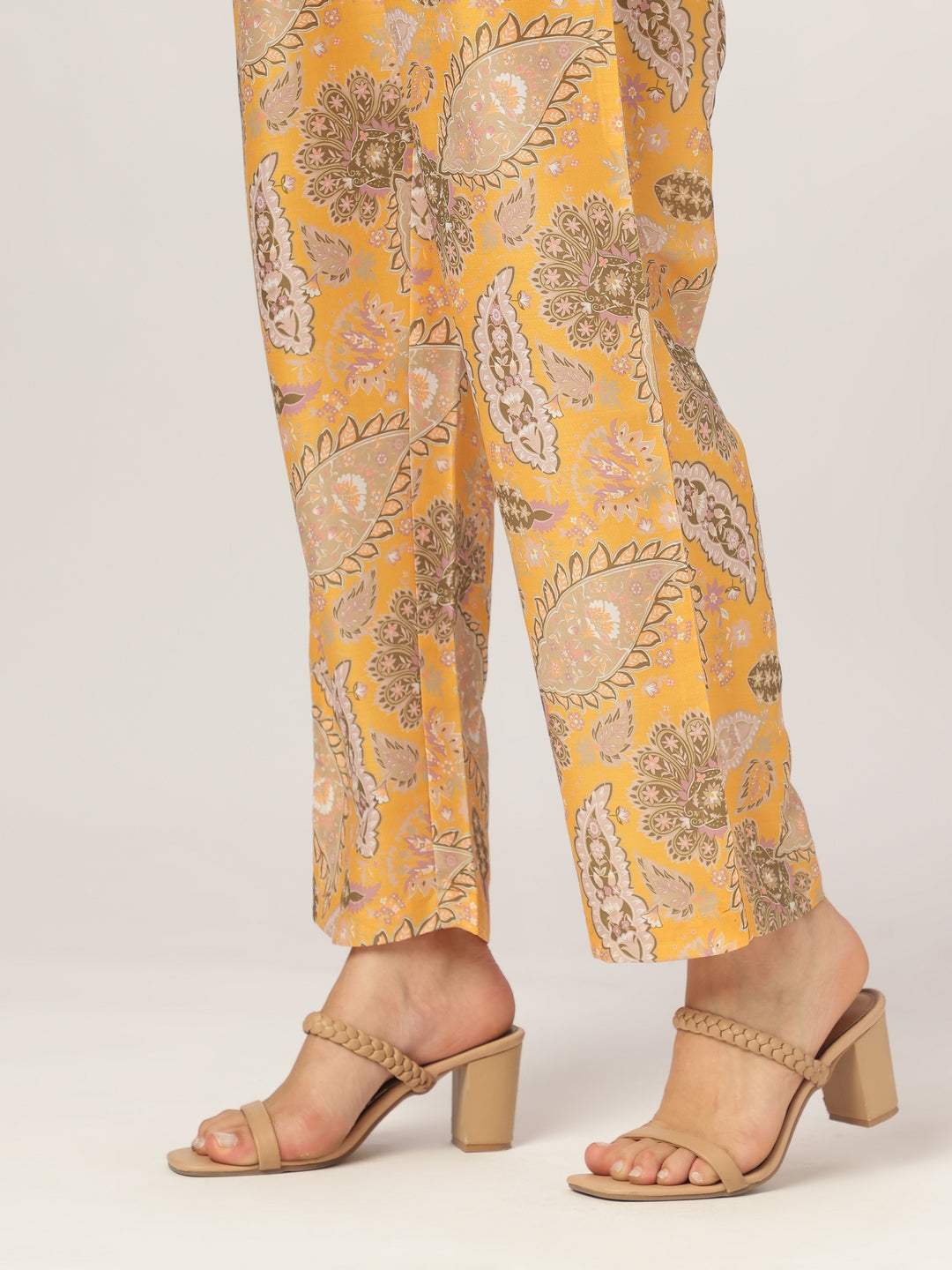 Janasya Bright Silk Blend Floral Straight Kurta Set 