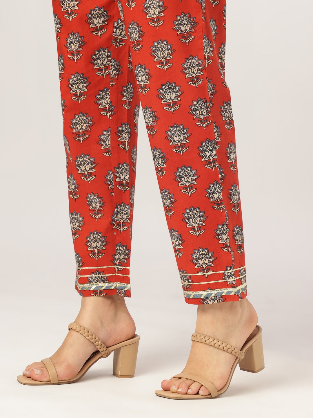 Janasya Bright Cotton Floral Straight Kurta Set 
