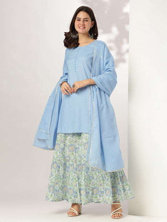 Janasya Light Rayon Solid Straight Kurta Set 