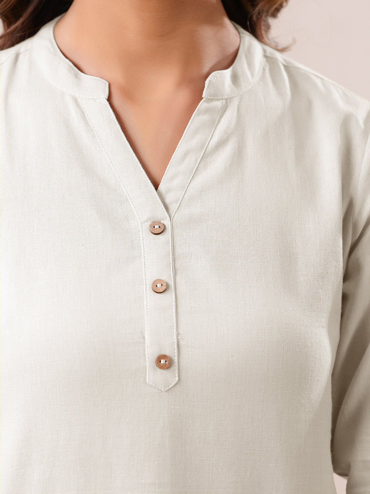 Janasya Light Cotton Solid Straight Top 