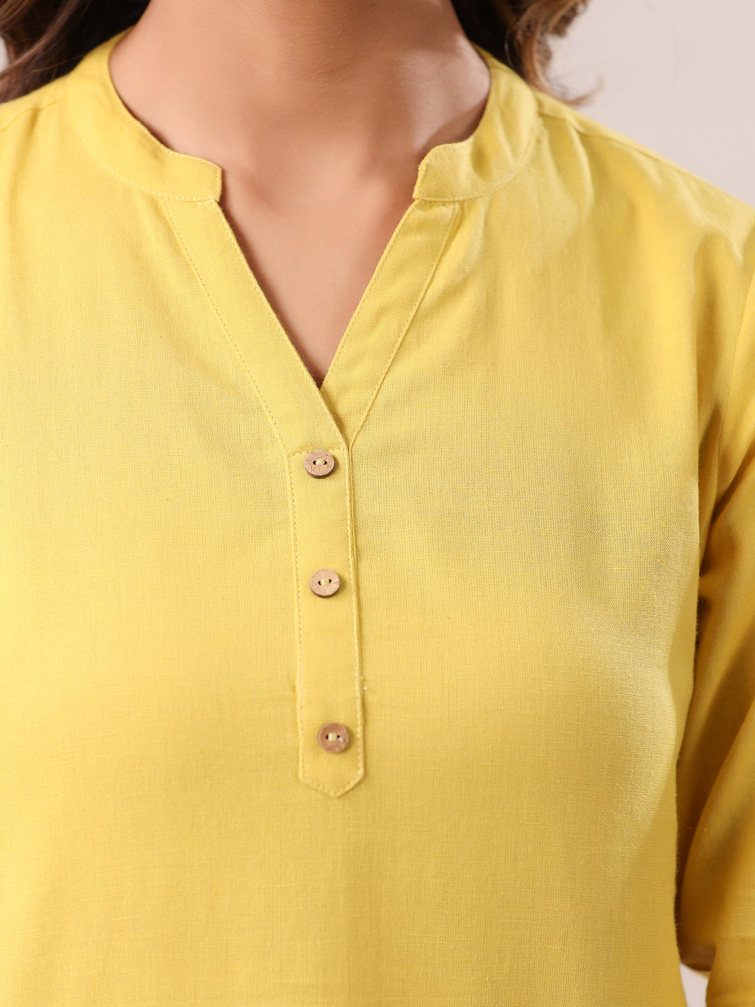 Janasya Light Cotton Solid A-Line Top 