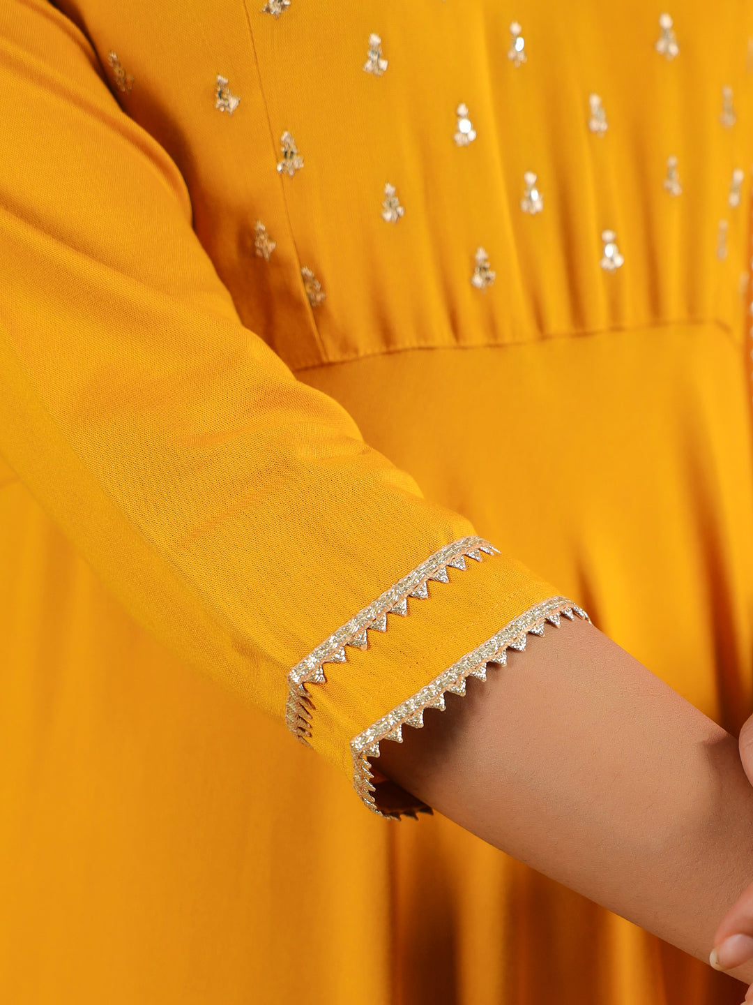 Janasya Bright Rayon Embroidered Anarkali Kurta Set 