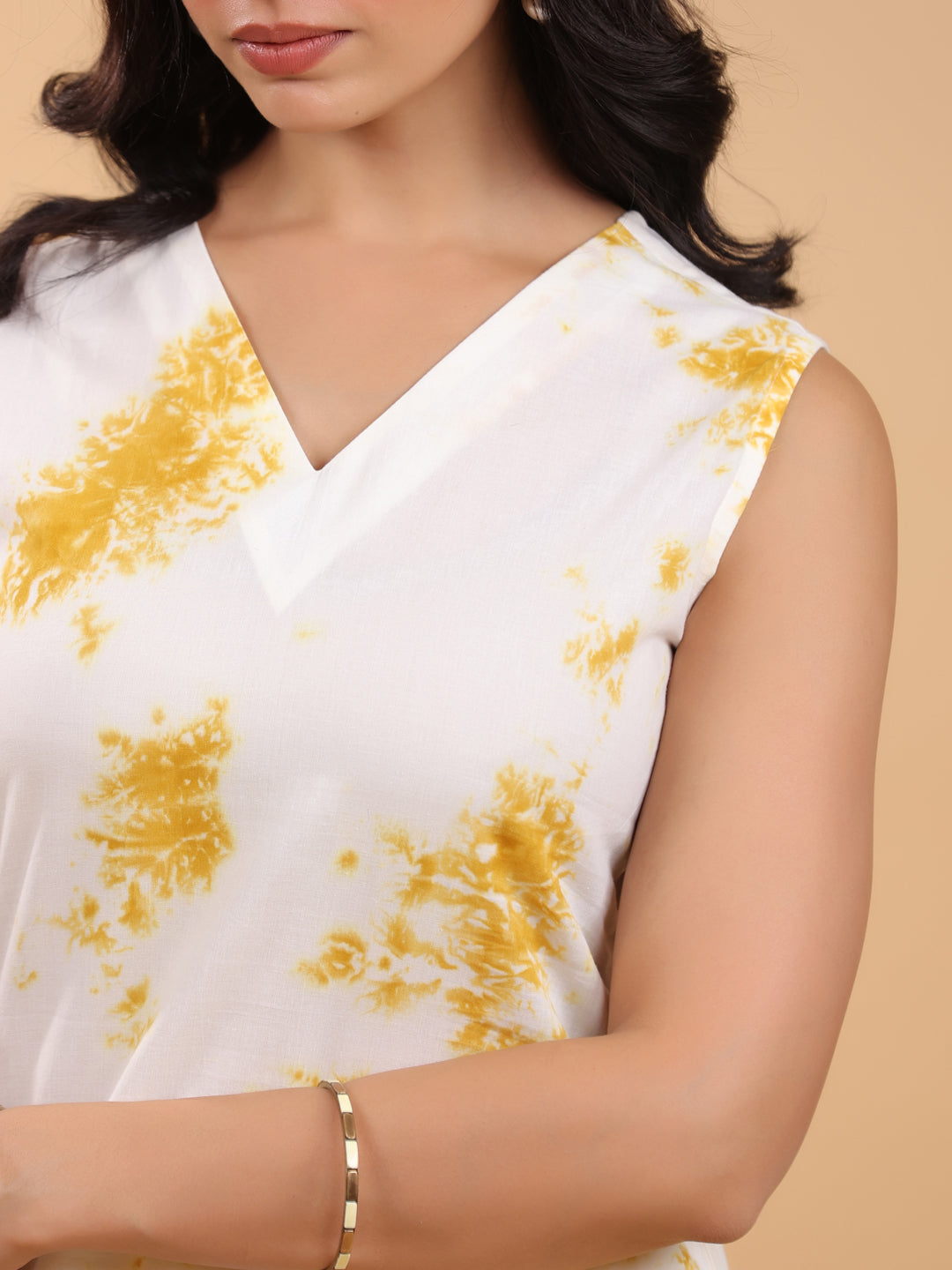 Janasya Bright Cotton Tie & dye Straight Kurta Set 