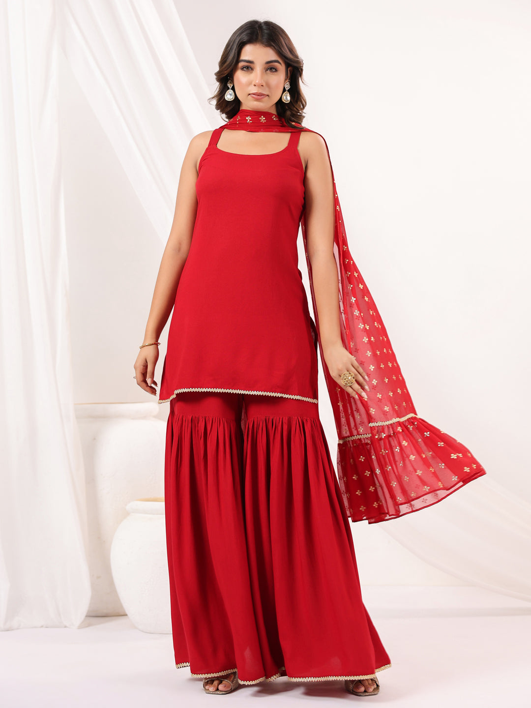 Janasya Dark Rayon Solid Straight Kurta Set 
