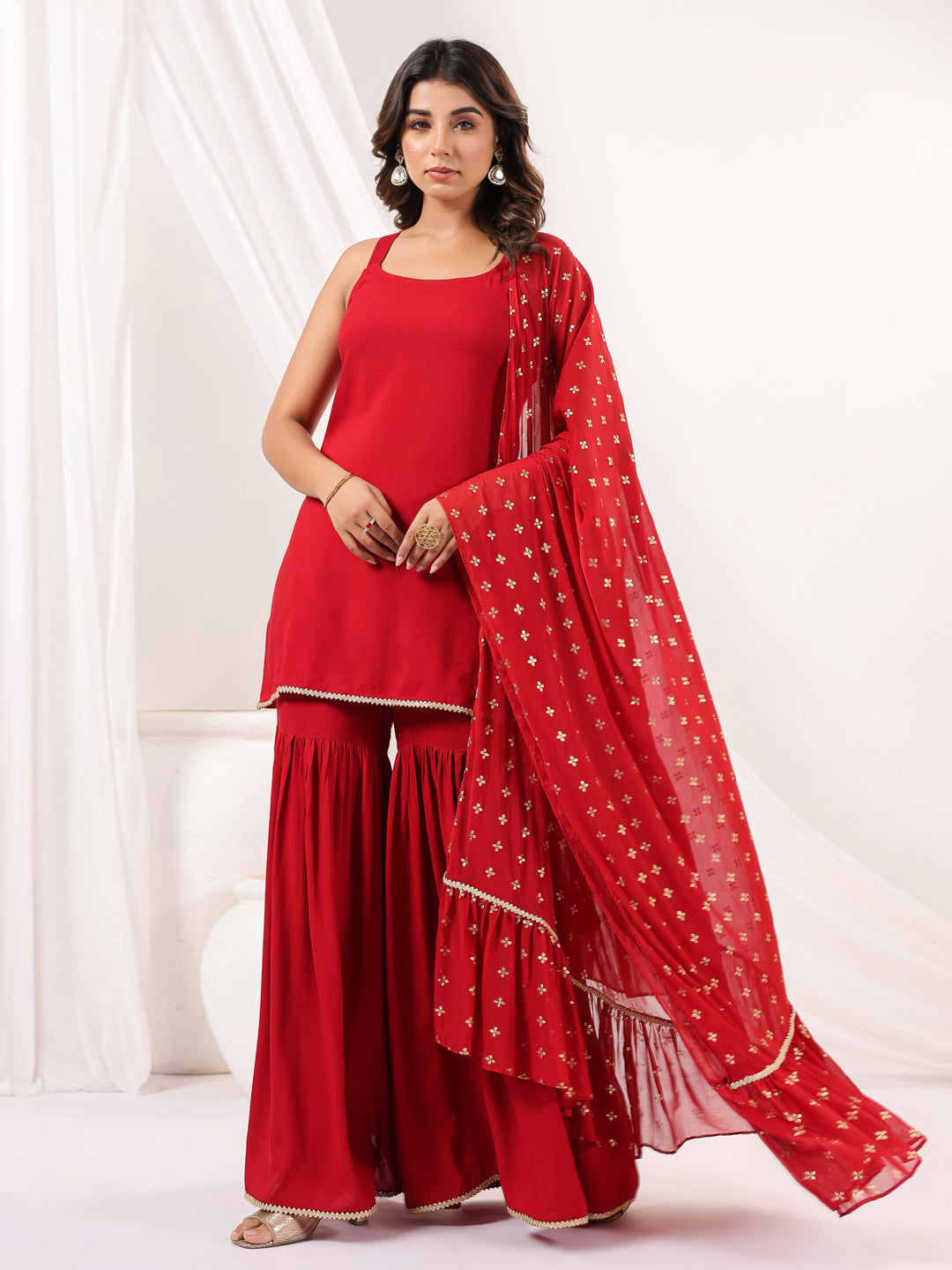 Janasya Dark Rayon Solid Straight Kurta Set 