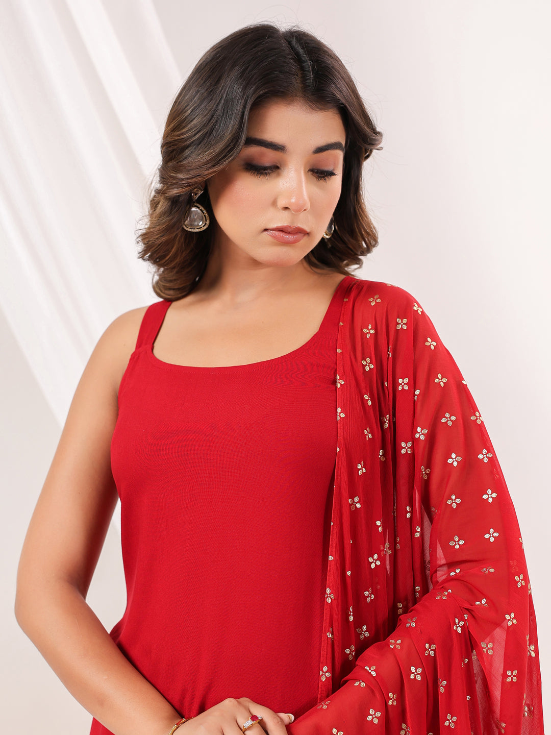 Janasya Dark Rayon Solid Straight Kurta Set 