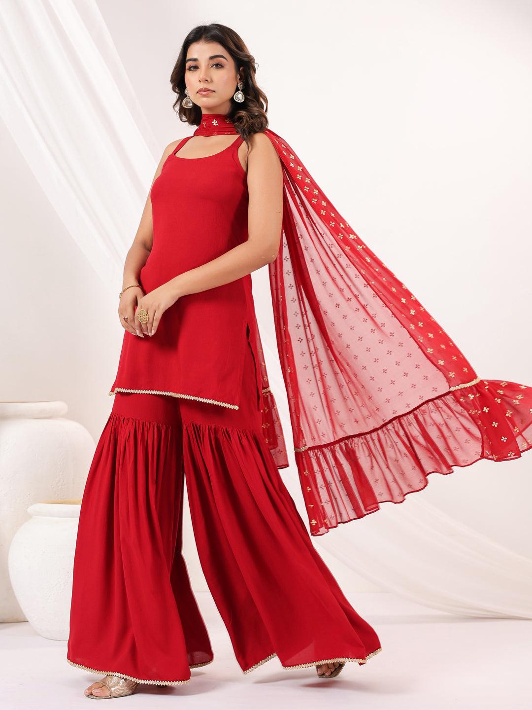 Janasya Dark Rayon Solid Straight Kurta Set 