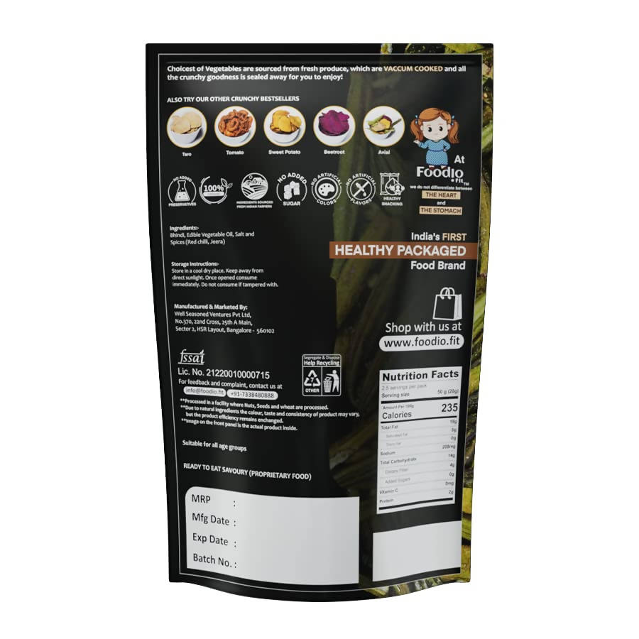 Foodio Bhindi Vacuum Fried Chips - Grab2buy