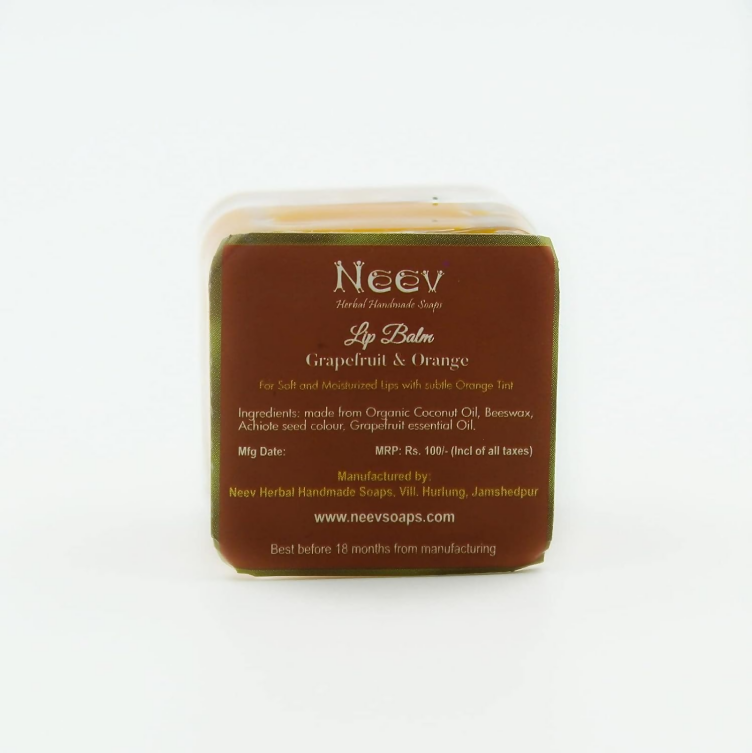 Neev Herbal Handmade Soaps Lip Balm Grapefruit and Orange