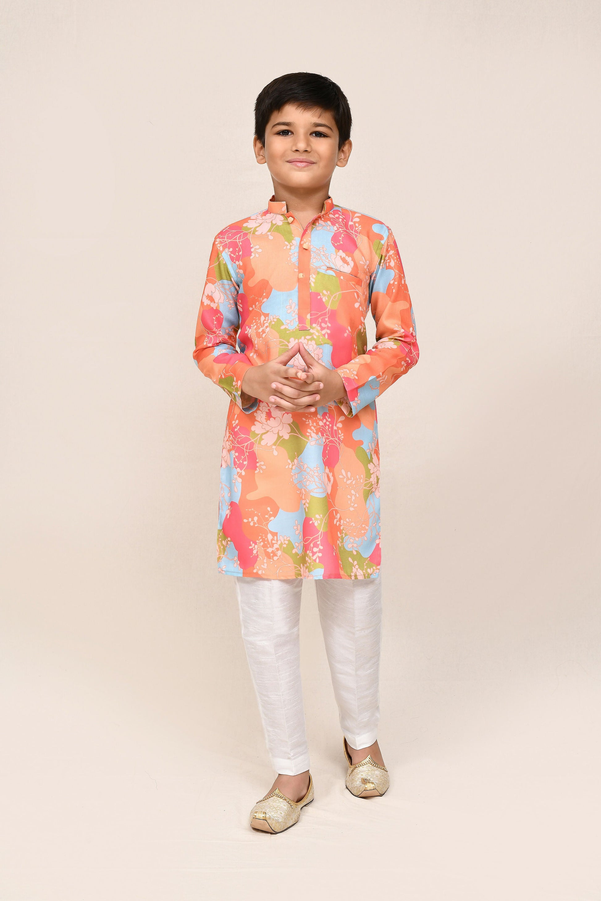Joban Fashion Linen Cotton Multicolor Kurta With Straight Fit Pant