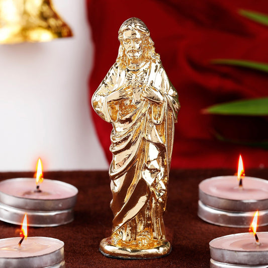 Estele Gold-Polished Almighty Jesus Christ Idol showpiece for Gifting/Home Decoration 